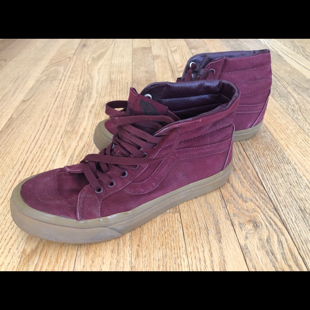 Size 9.5 Maroon Vans Hightop GUC